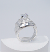 Nhẫn bạc nam CDE Square White Stone Men's Silver Ring CDE8365- Nhẫn bạc ta