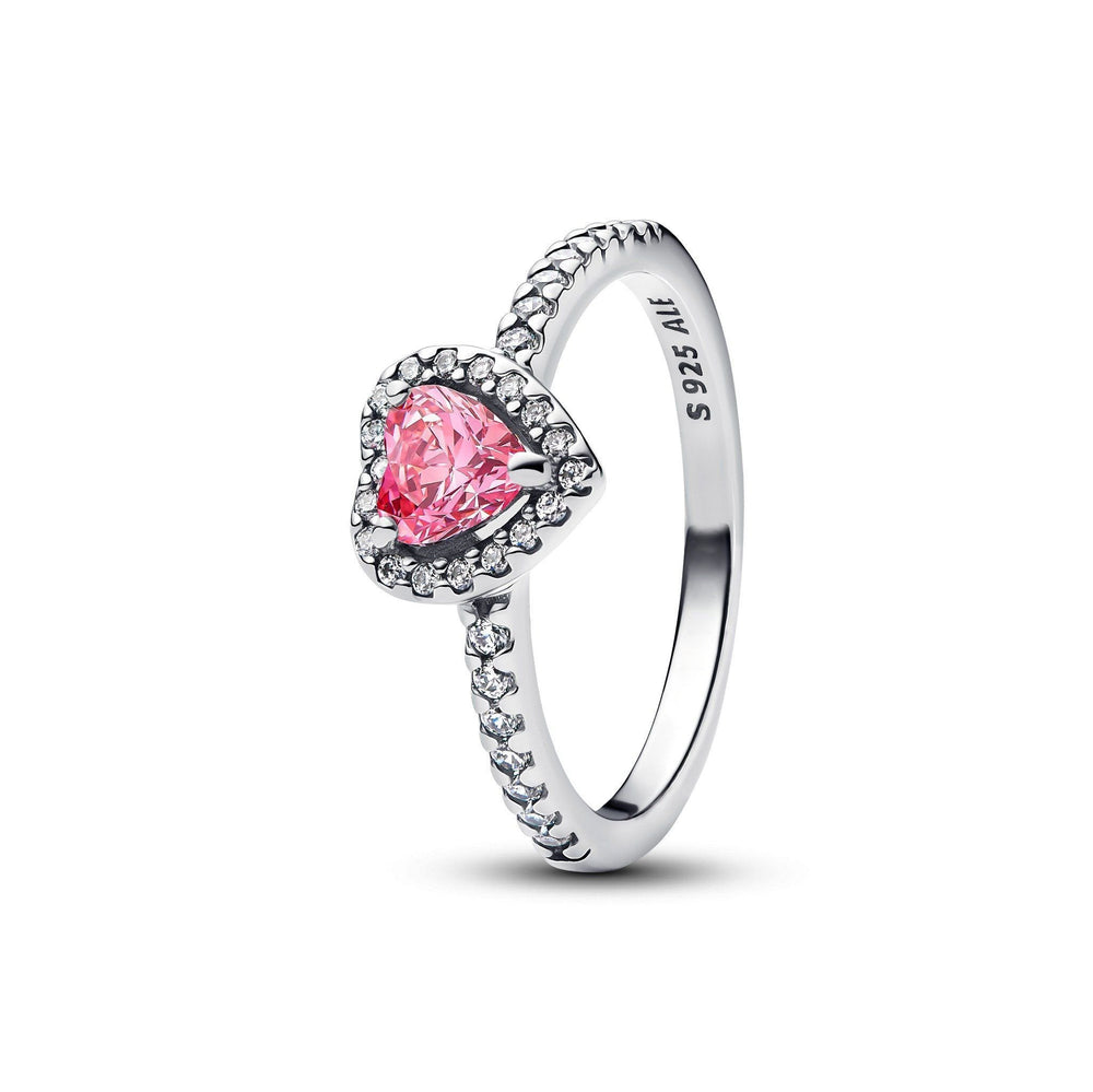 Pink Heart Stone Ring Silver Pink
