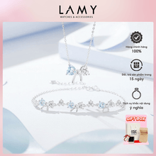 Bộ trang sức LAMY nơ Silver Crystal Bow CDE6325BE & CDE2255BE