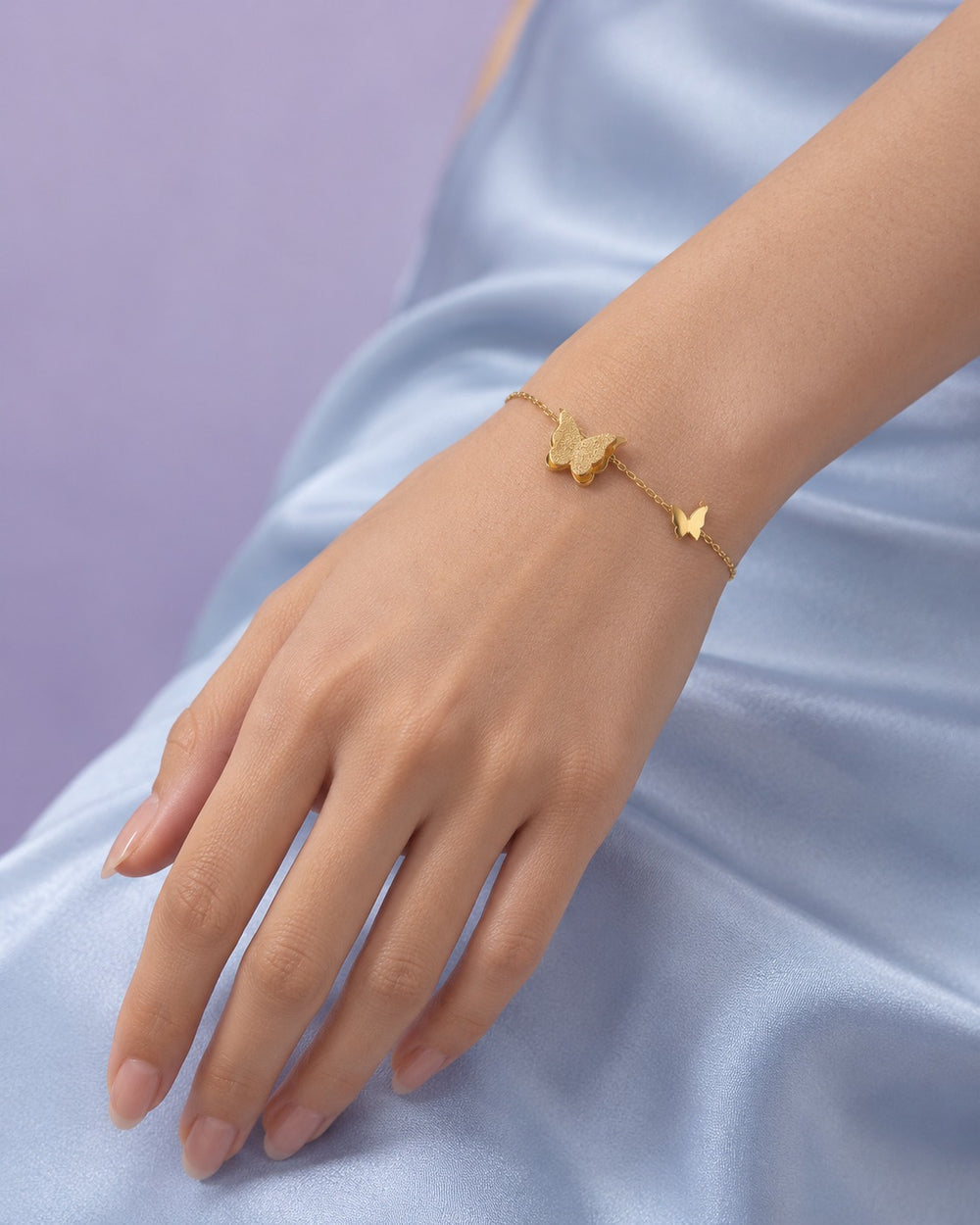 Pave Butterfly Unity Bracelet Gold - 2015GG - ảnh đeo tay