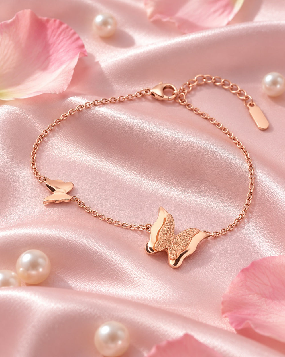 Pave Butterfly Unity Bracelet Rose Gold - 2015RG - ảnh bối cảnh