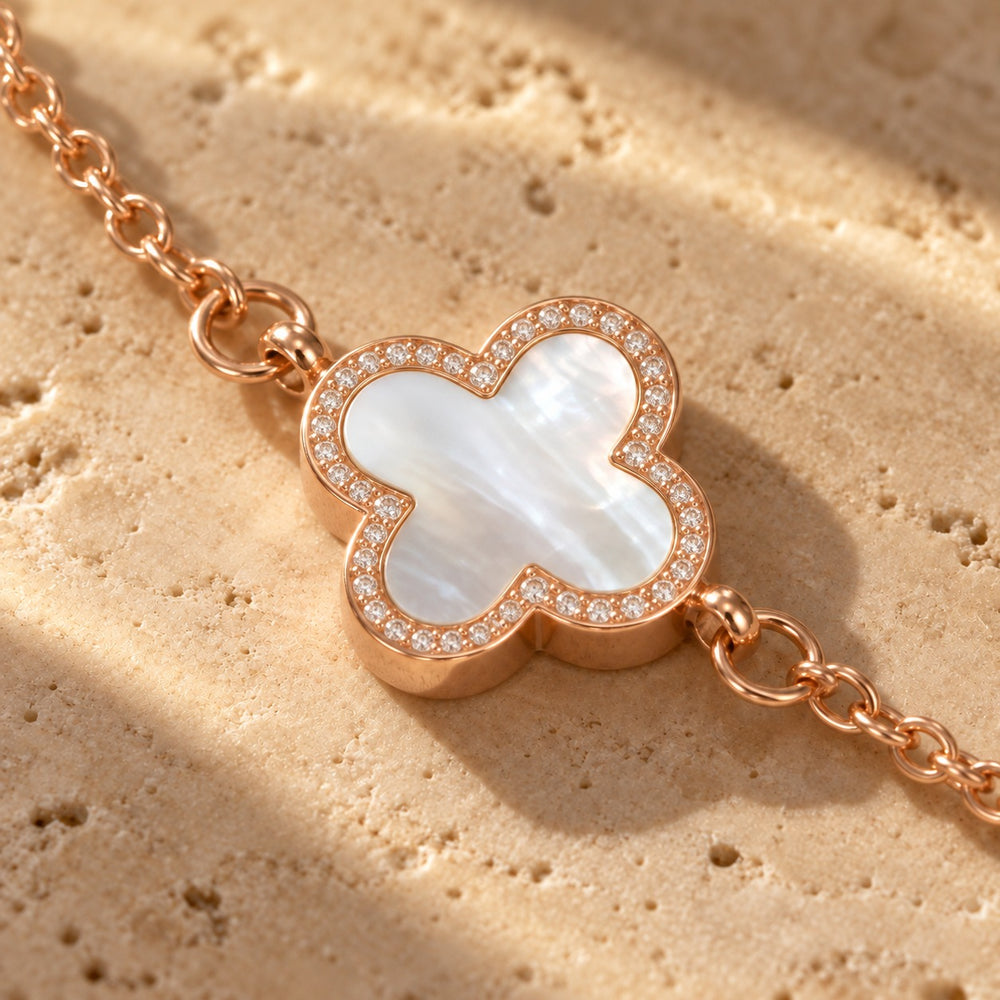 Clover Double Sided Bracelet Rose Gold - 2023RG - ảnh cận