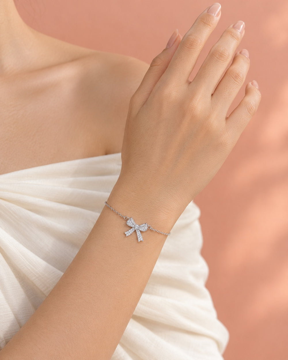 Bow Bracelet Silver - 2030SV - ảnh đeo