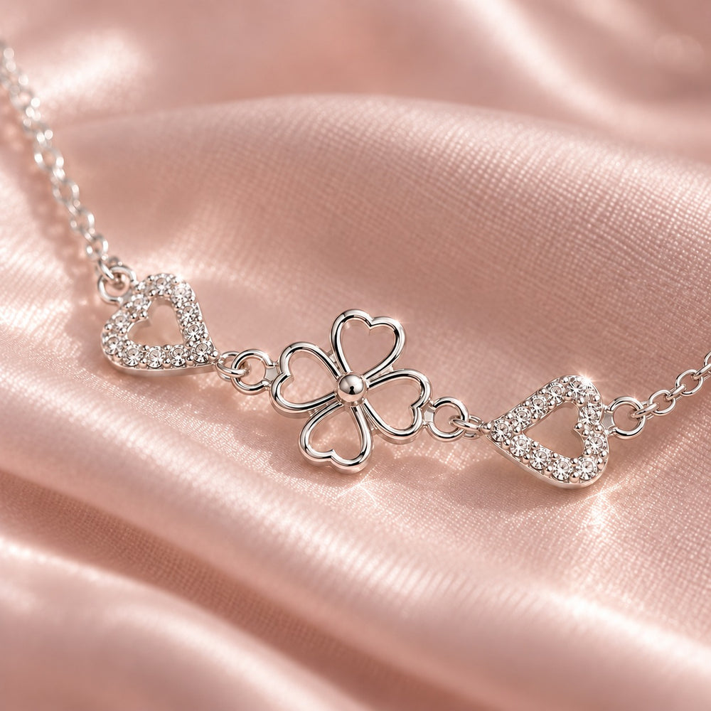 Heart Four Leaves Bracelet Silver - 2072SV - chi tiết