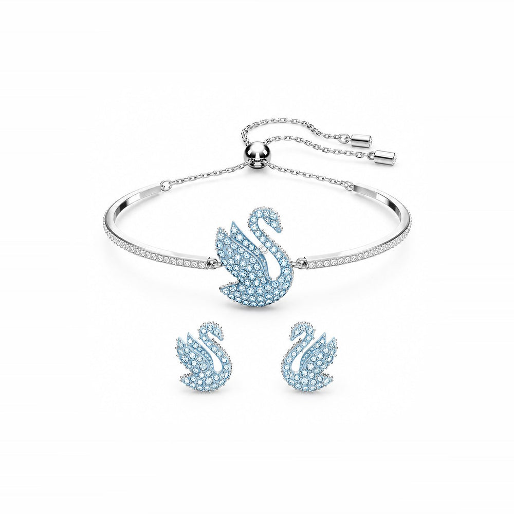 LAMY iconic swan bracelet and earrings set blue - ảnh chính