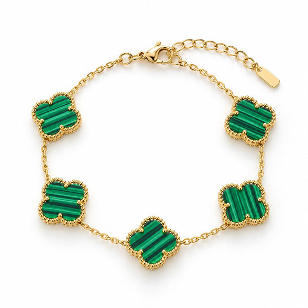 Lucky Four Leaf Flower Bracelet Gold Green - 2098GG.GR - ảnh chính