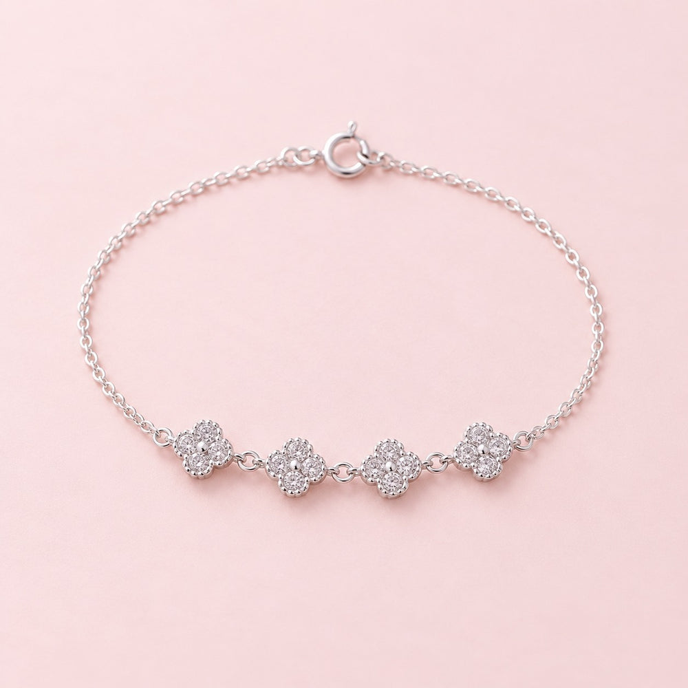 Lucky Four-Leaf Clover Bracelet Jewelry Set - ảnh chính