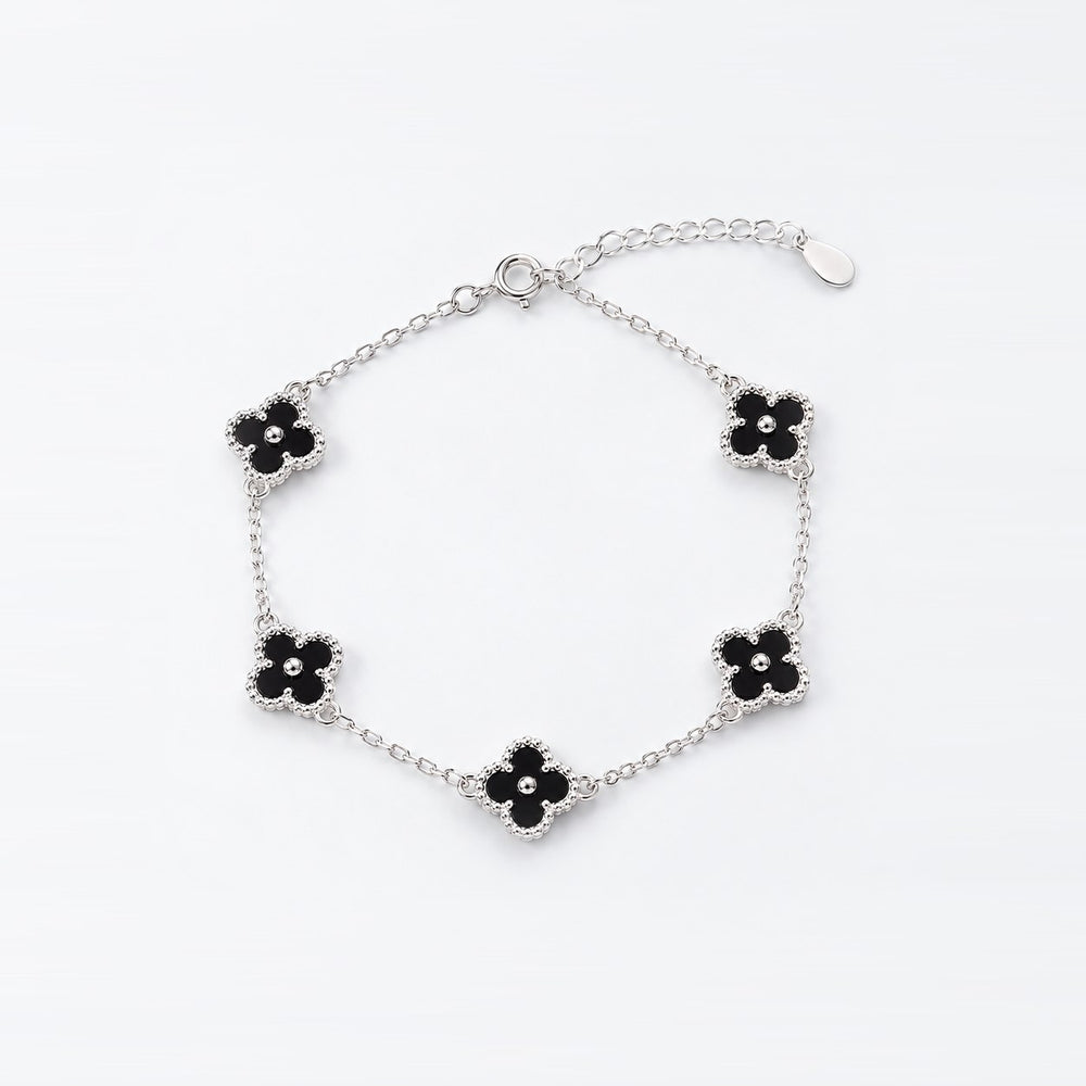 LAMY four leaf clover silver with stones bracelet - ảnh chính