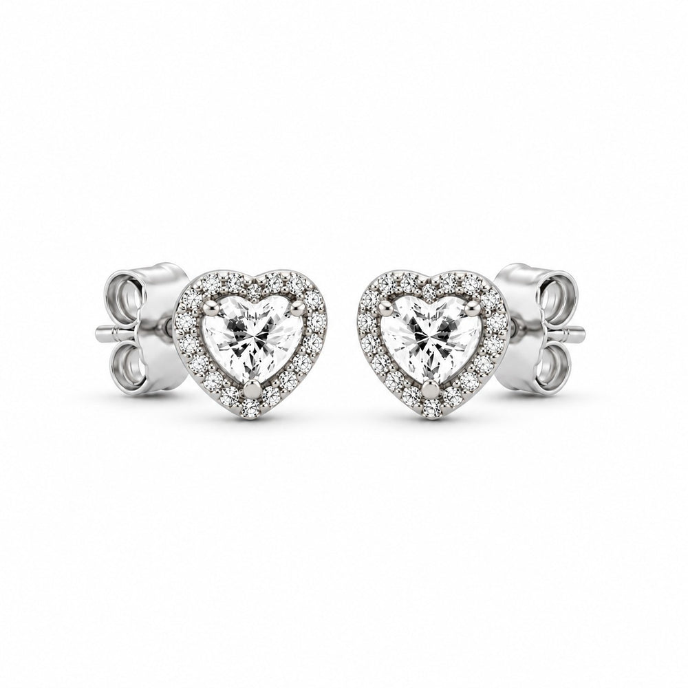 LAMY retro heart shaped earrings silver - ảnh chính