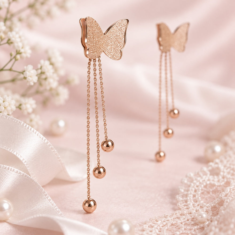 Butterfly Ear Plugs Earrings - ảnh cận