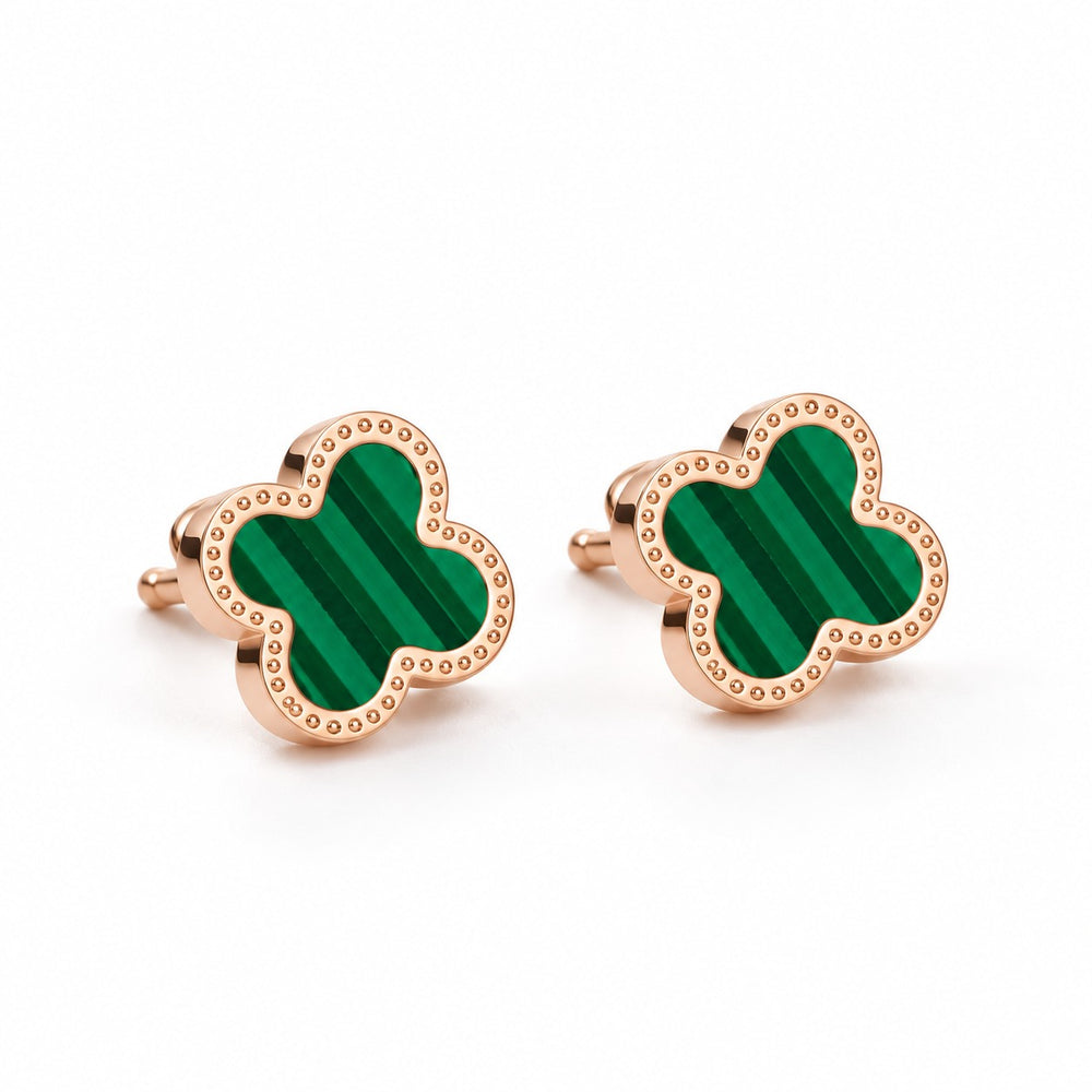 Lucky Four Leaves Earrings Rose Gold Green - 3023RG.GR - ảnh chính