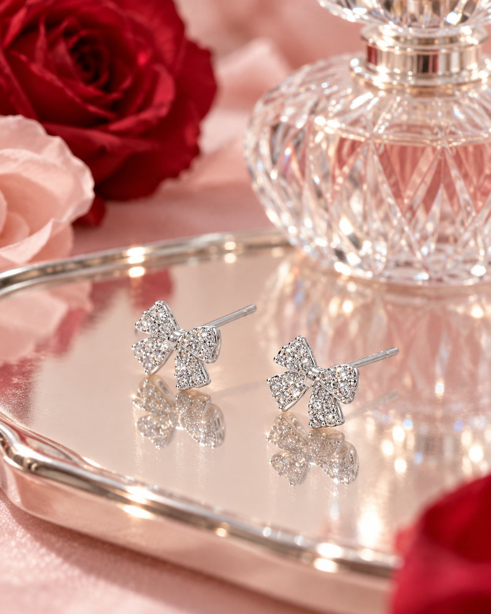 Bow Earrings Silver - 3026SV