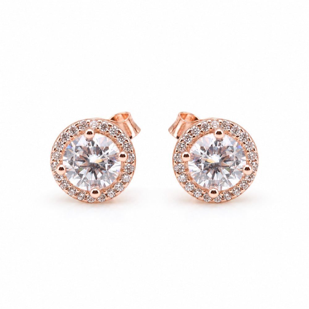 LAMY timeless round shaped earrings rose gold white - ảnh chính