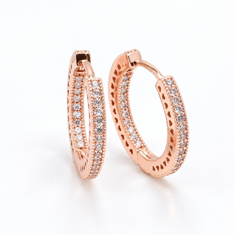 Signature Cubic Earrings Rose Gold - 3030RG