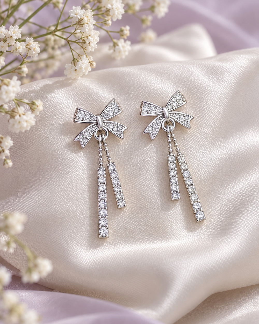 Elegant Bow Earrings - ảnh phong cách