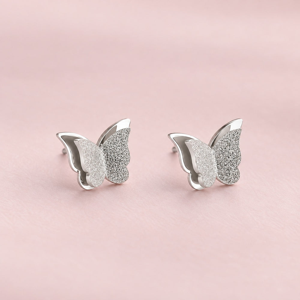 Charming Butterfly Earrings Silver - ảnh chính