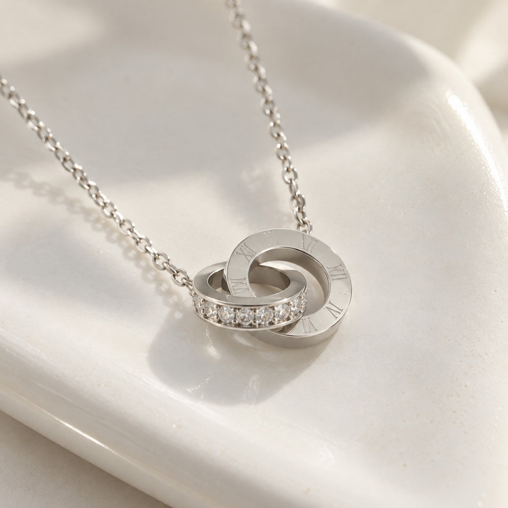 Sweet Love Necklace Silver White - 6003SV - ảnh cận