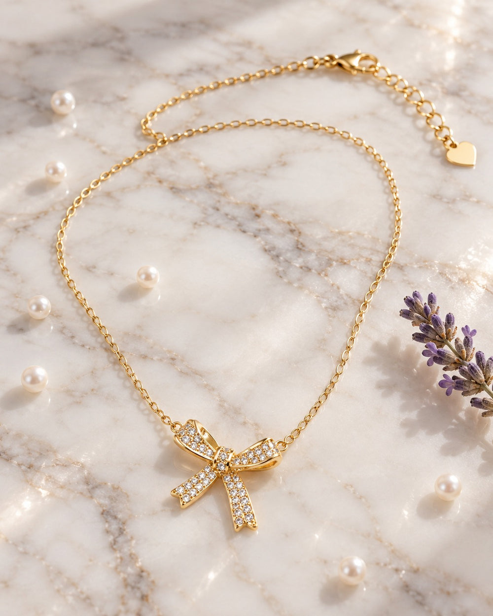 Bow Necklace Gold - 6019GG