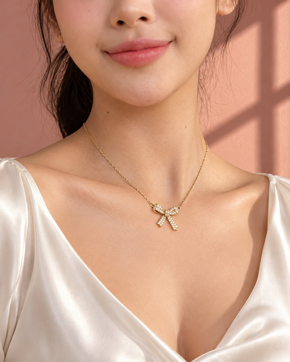 Bow Necklace Gold - 6019GG đeo cổ