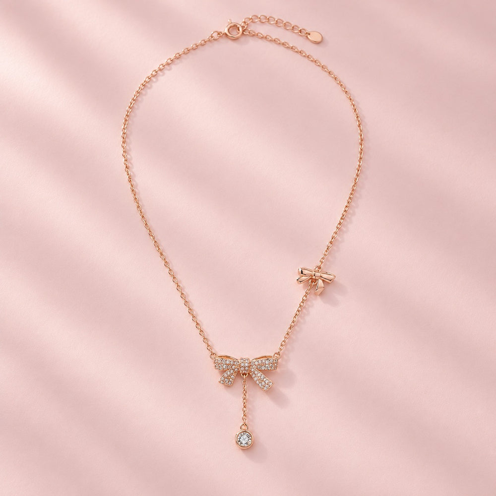 Butterfly Diamond Necklace Rose Gold - 6039RG - ảnh chính