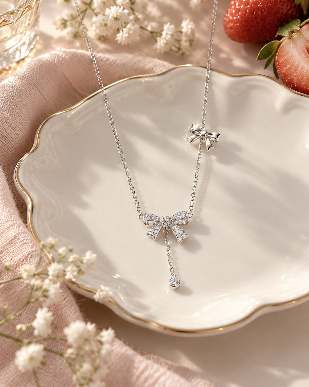Butterfly Diamond Necklace Silver - 6039SV - ảnh bối cảnh