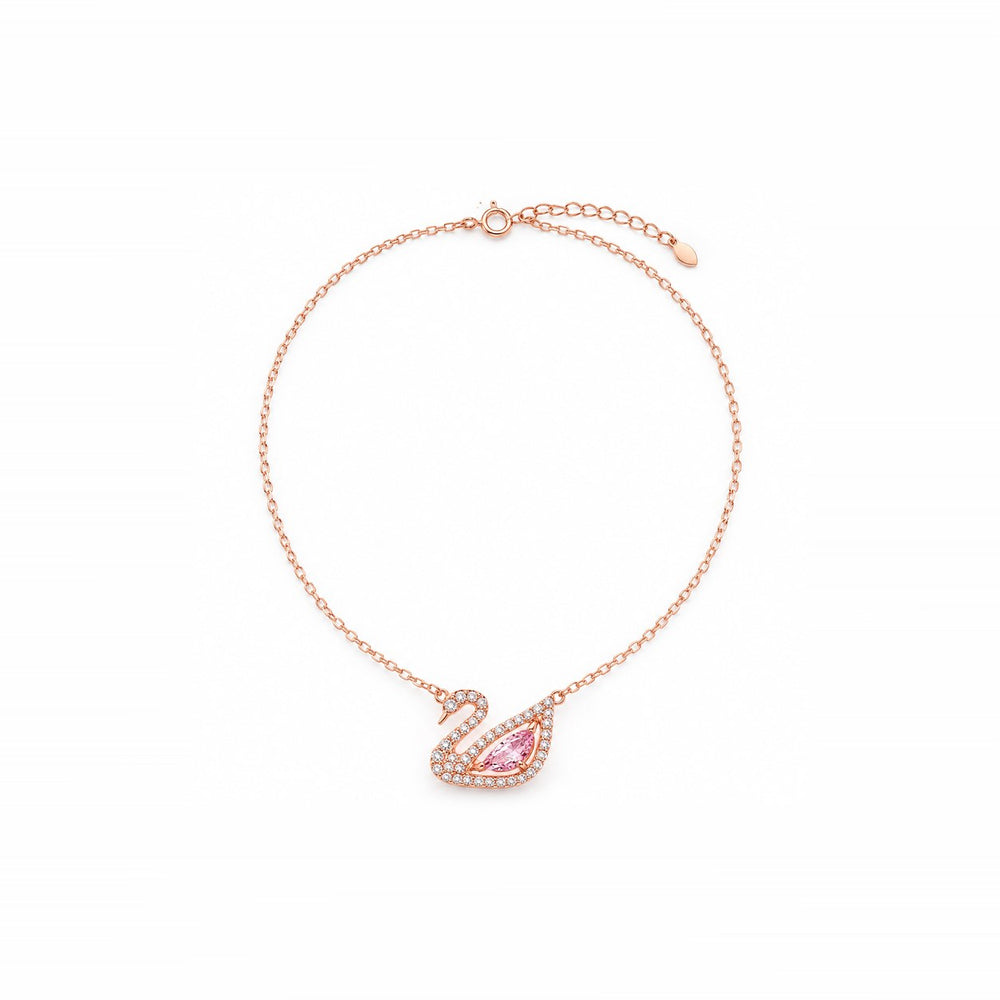 LAMY crystal swan necklace rose gold - ảnh chính