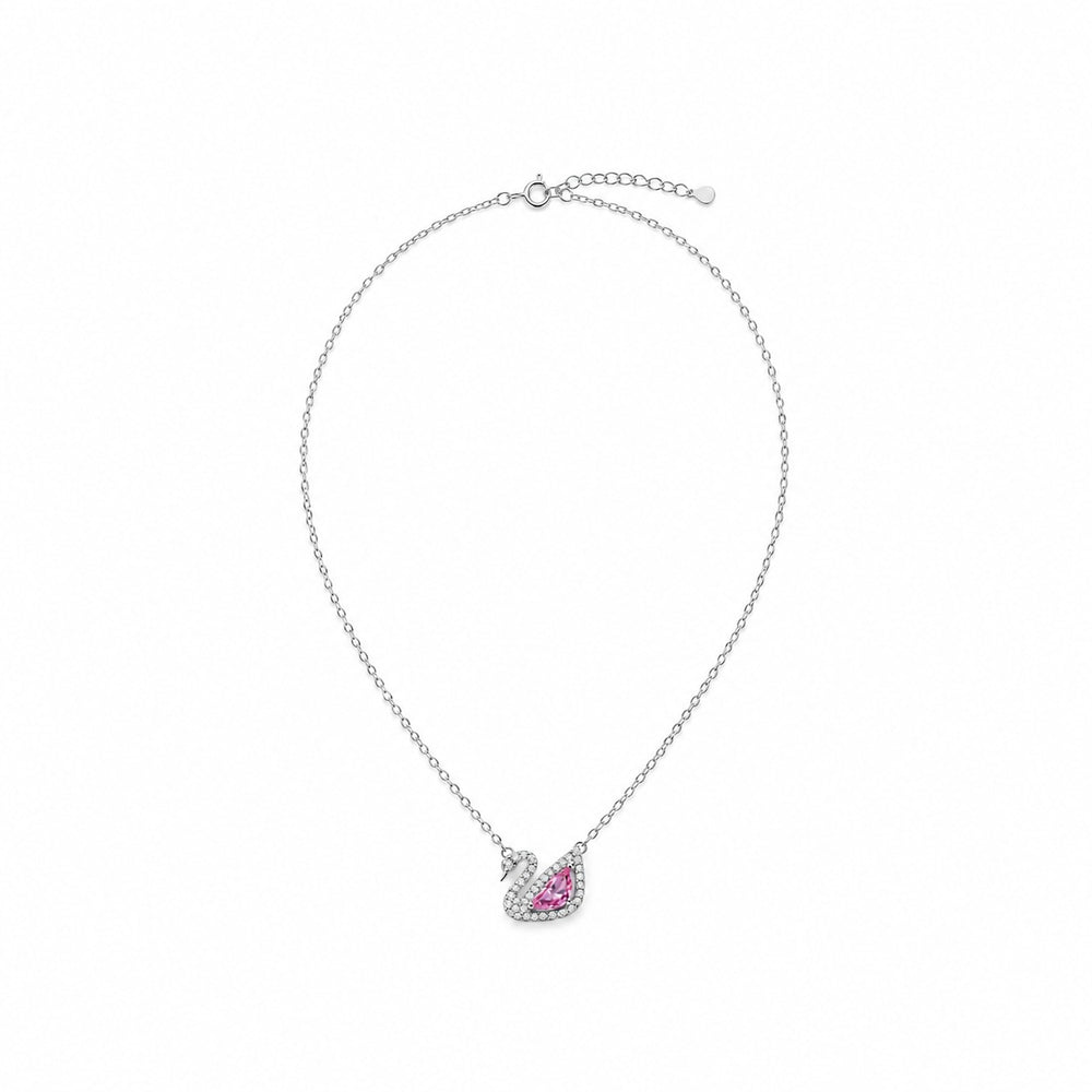 LAMY crystal swan necklace silver pink - ảnh chính