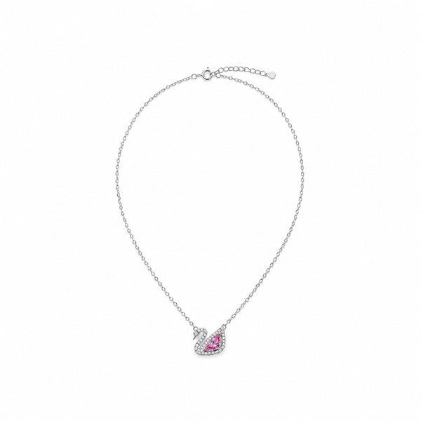LAMY crystal swan necklace silver pink - ảnh chính