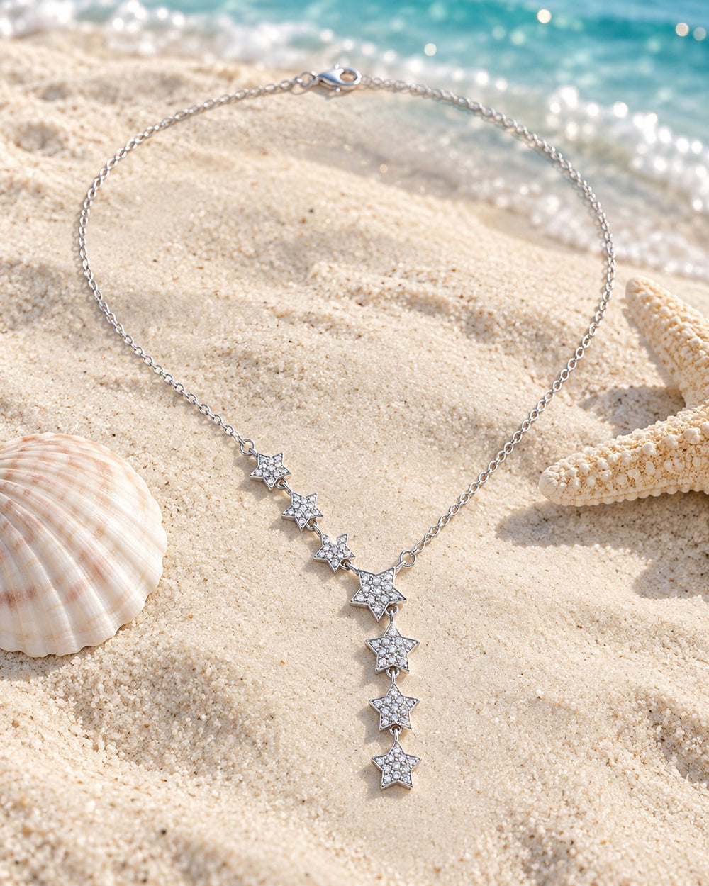 Multi Stars Necklace Silver - 6044SV - ảnh bối cảnh