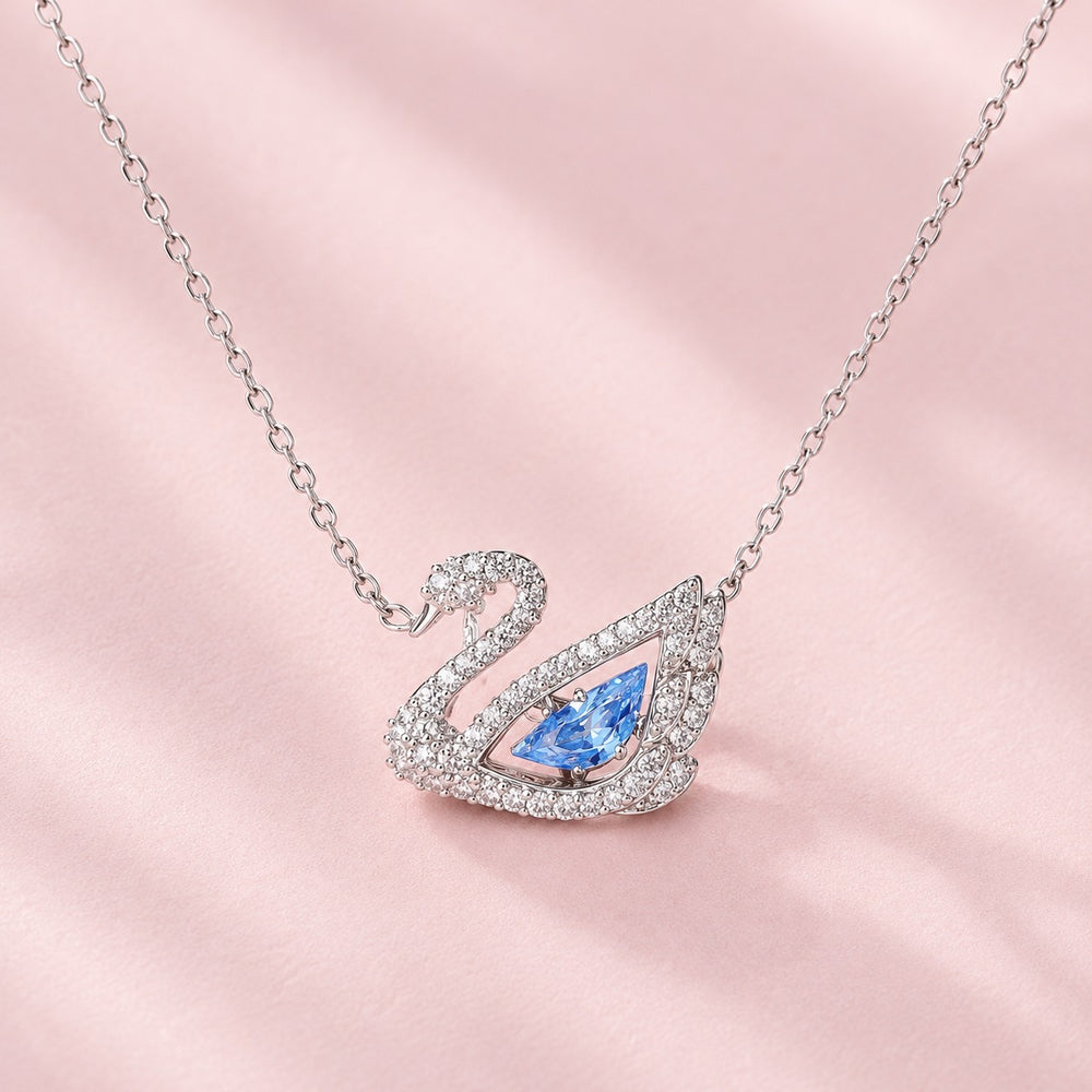 Dancing Swan Necklace Silver Blue - 6052BU - ảnh chính