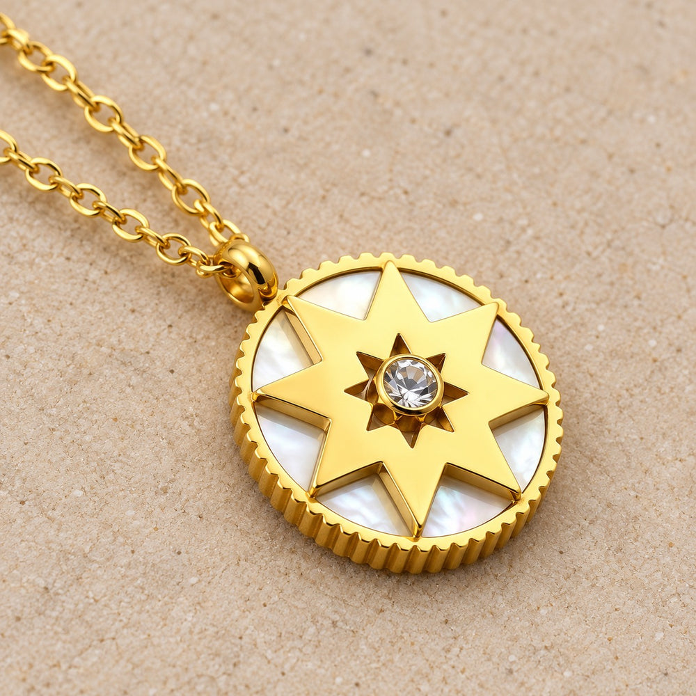 Sunburst Pendant Necklace Gold - 6101GG - chi tiết