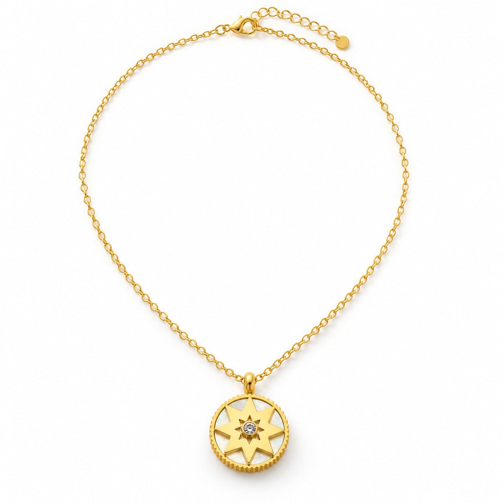 Sunburst Pendant Necklace Gold - 6101GG