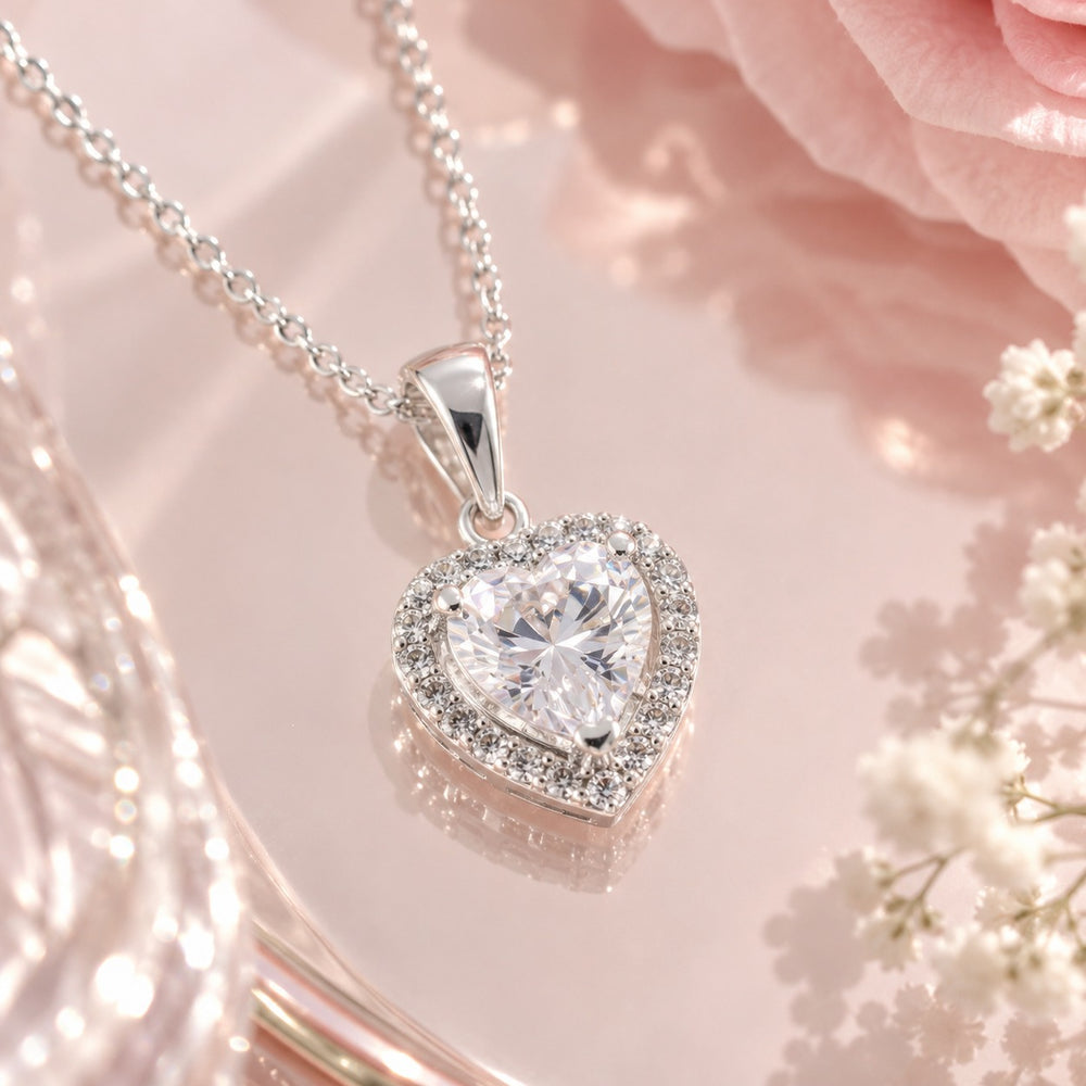 Guardian Heart Necklace Silver - ảnh cận