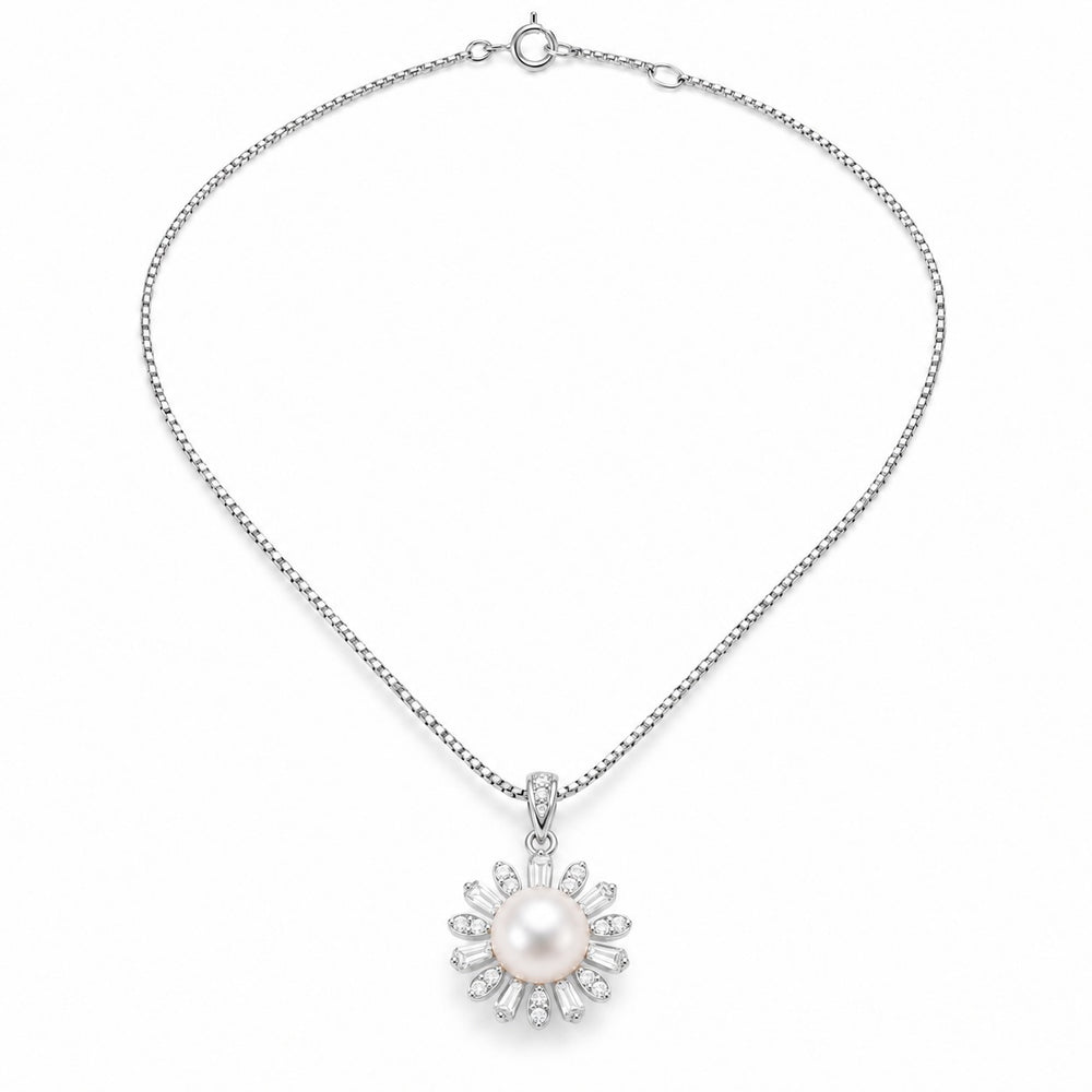 Dây chuyền ngọc trai hoa Pearly Sunshine bạc 6260SV - ảnh chính nền trắng