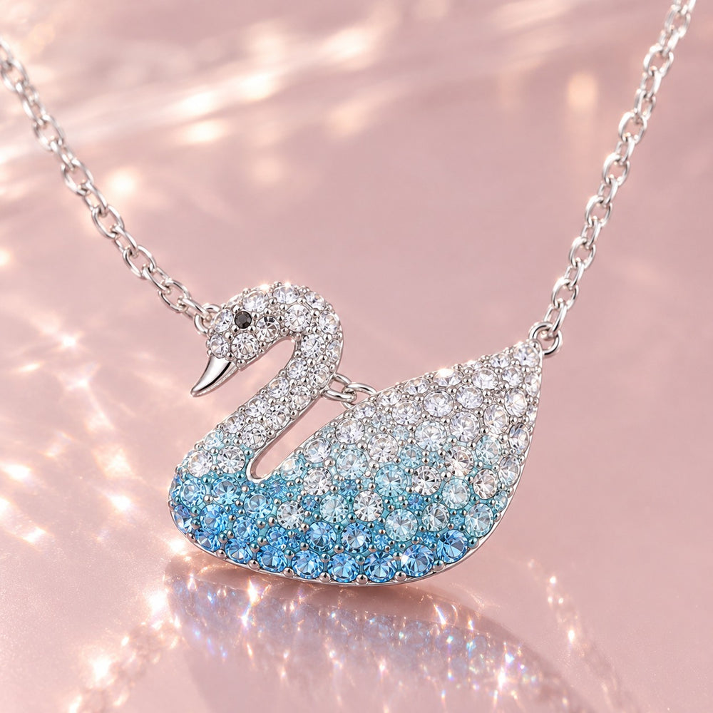 Cận thiên nga pavé trắng xanh 6374BE