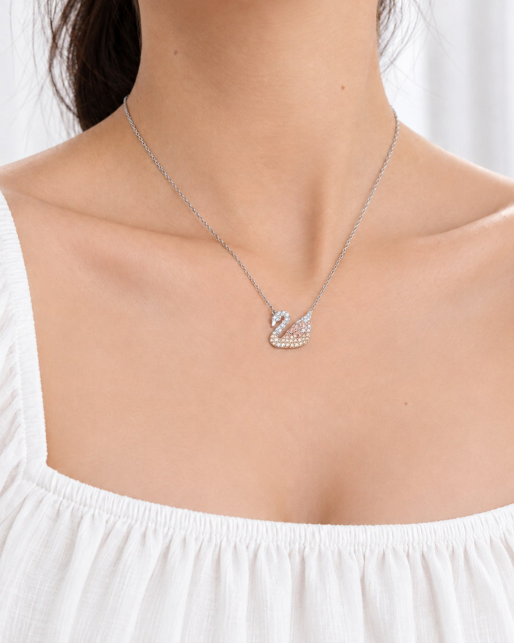 Dây chuyền thiên nga pastel 6374OR - đeo trên cổ