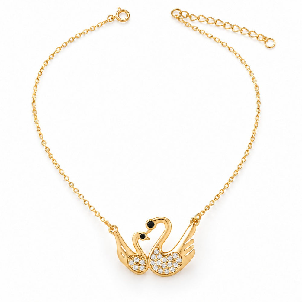 Dây chuyền đôi thiên nga Swan Couple vàng 6399GG - ảnh chính nền trắng