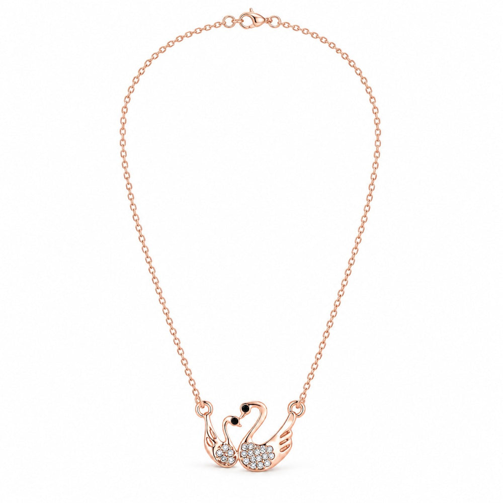 Dây chuyền đôi thiên nga Swan Couple vàng hồng 6399RG - ảnh chính nền trắng