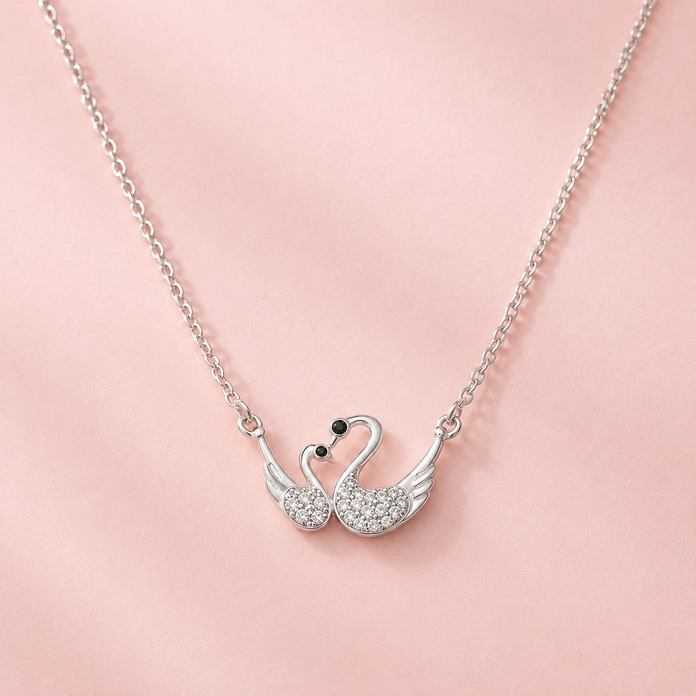 Swan Couple Necklace Silver - 6399SV - ảnh chính