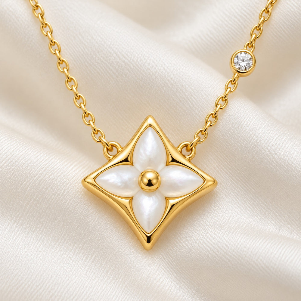 Four Leaves Star Necklace White - 6450WH - chi tiết