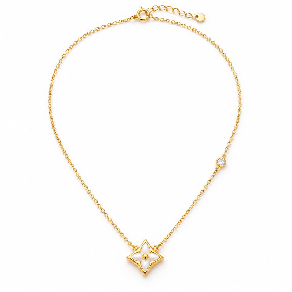 Four Leaves Star Necklace White - 6450WH