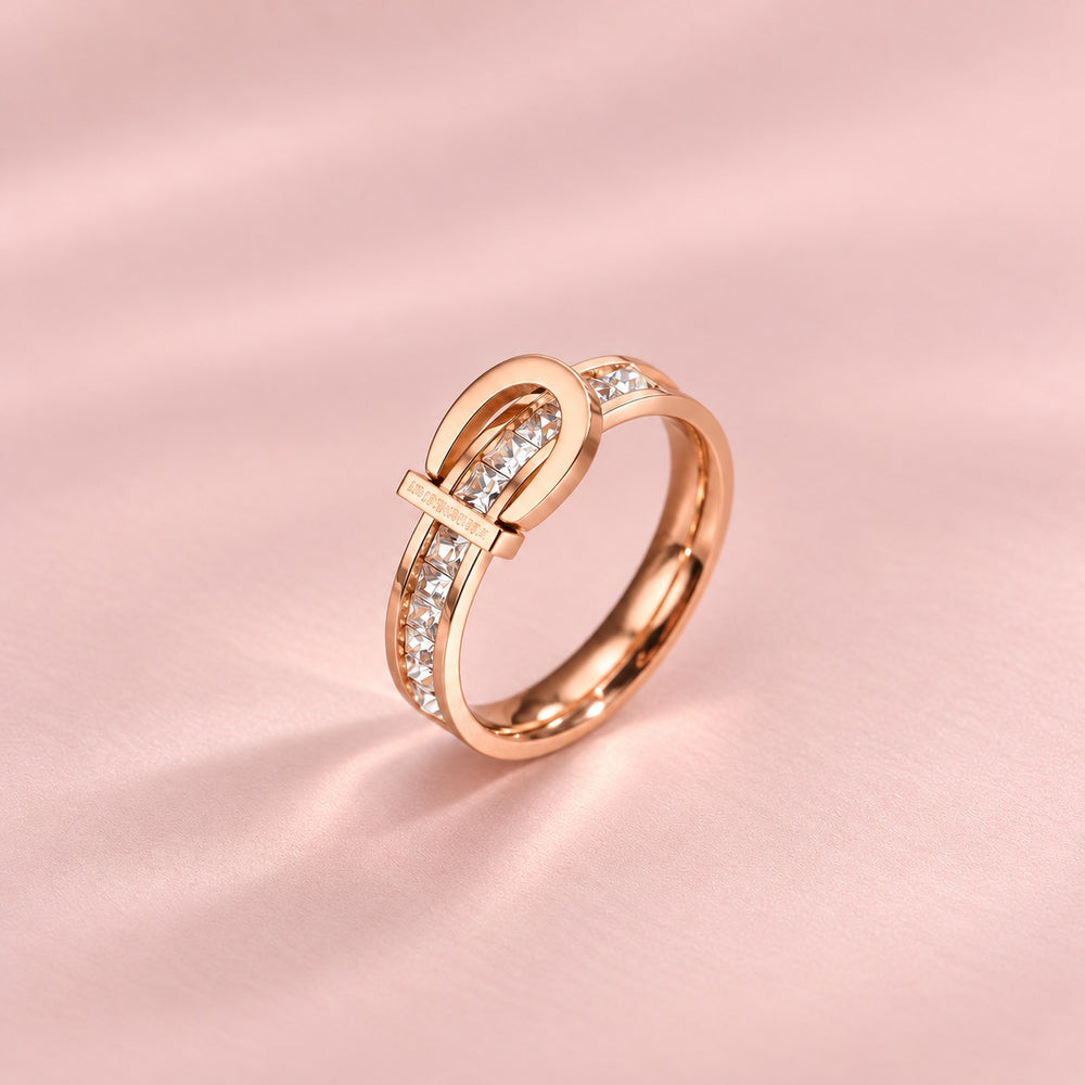 Love Forever Crystal Ring Rose Gold - ảnh chính