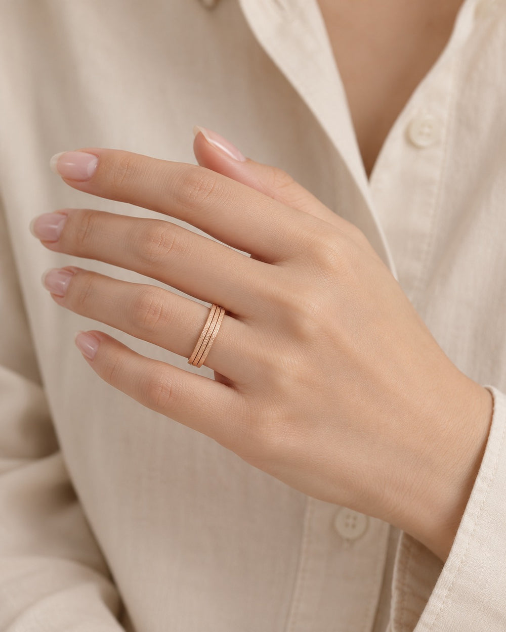 Double Milgrain Ring Wide - 8029RG