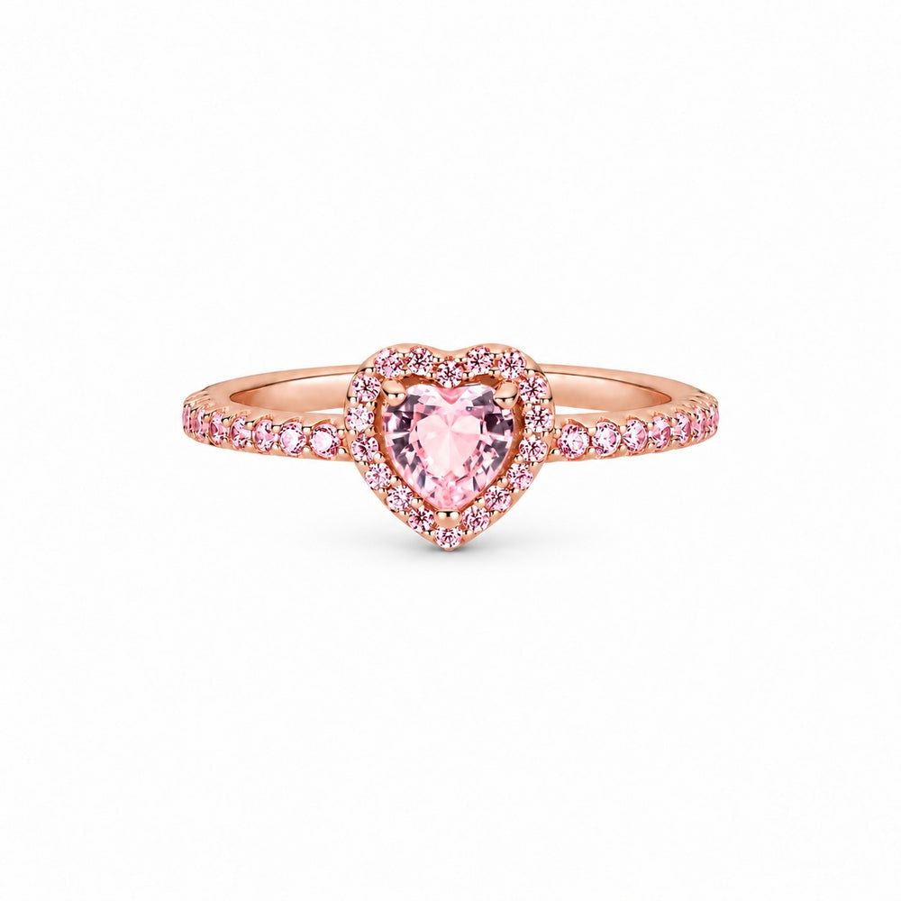 LAMY pink heart stone ring rose gold pink - ảnh chính
