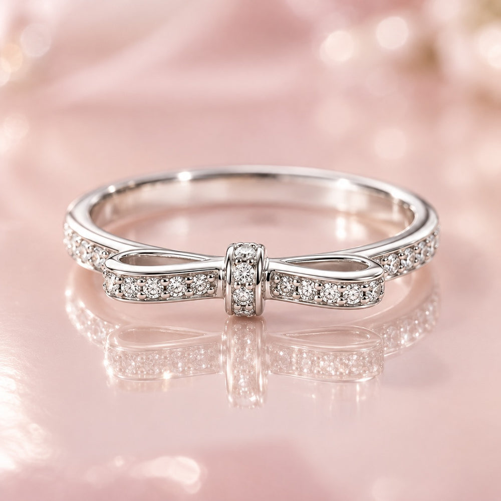 Creative Bow Ring Silver - 8045SV - ảnh cận