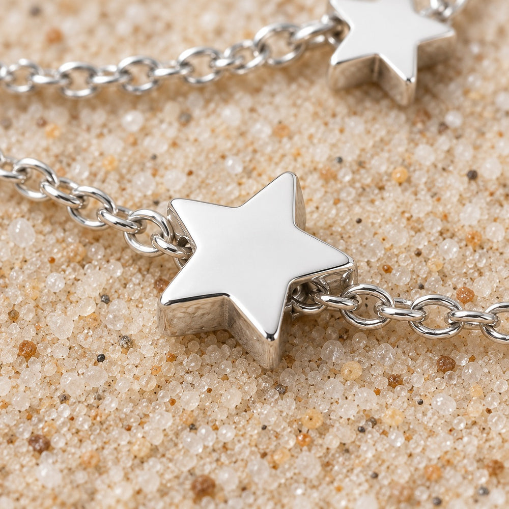 Five Pointed Star Anklet Silver - cận sao bạc