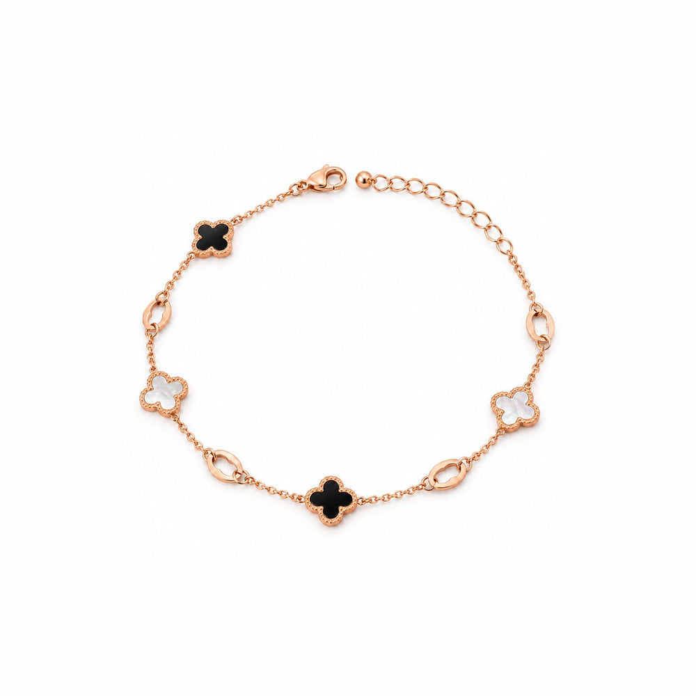 LAMY clover shell inlay anklet rose gold - ảnh chính