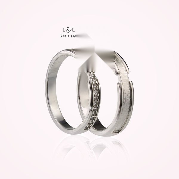 Lyz & Liam True Crystal Link Rings Silver