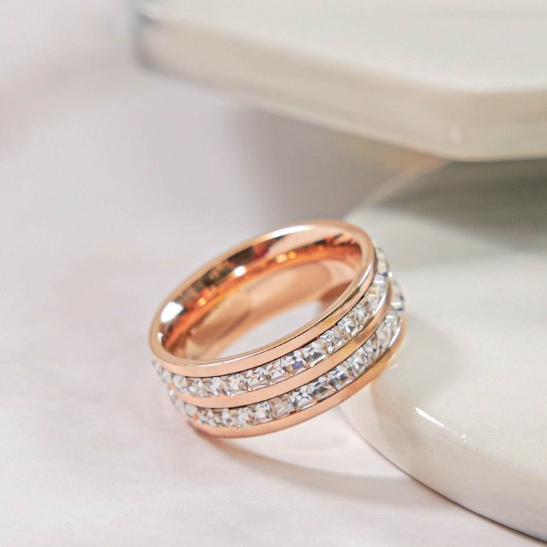 Eternity Dual Ring Rose Gold