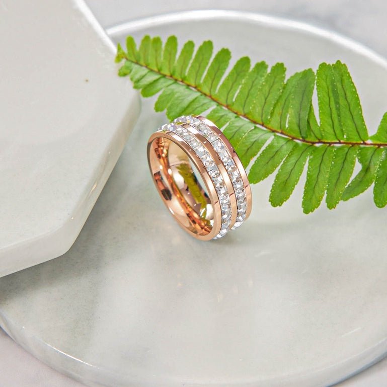 Eternity Dual Ring Rose Gold